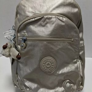 Kipling Gold Metallic Large Backpack
